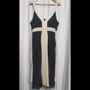 Jonathan Martin Black and White Studded Dress Size 14w Stretch Tie Back